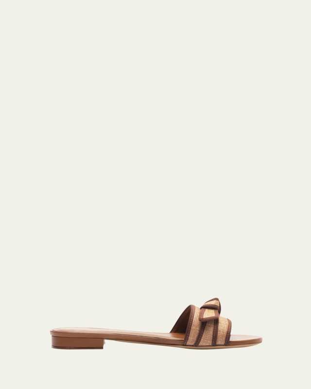 Raffia Knot Flat Slide Sandals